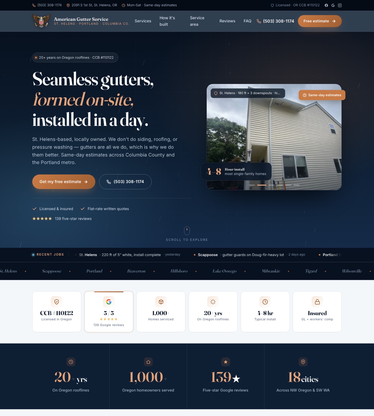 American Gutter Service — homepage