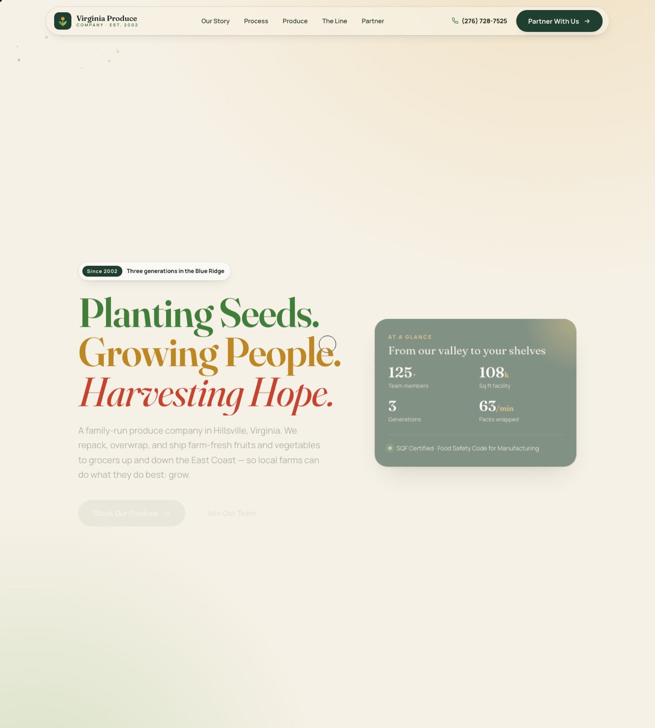 Virginia Produce Company — homepage